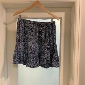 Michael Kors Blue and White Ruffled Mini Skirt